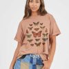 Tees Girl Dangerous | Butterflies Clay Boyfriend Tee