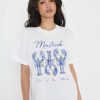 Tees Girl Dangerous | Montauk Lobsters White Boyfriend Tee