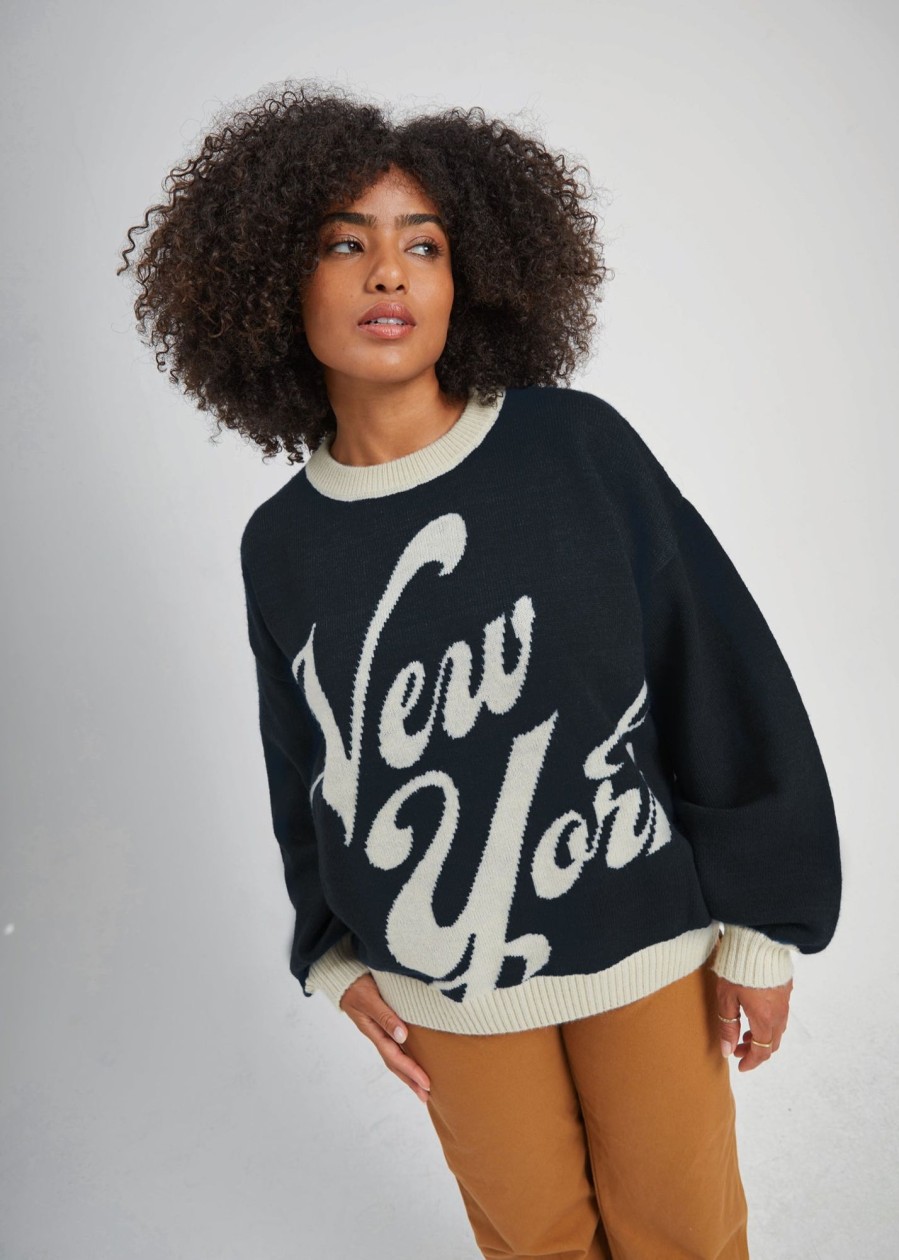 Oversized Sweaters Girl Dangerous | New York Black Oversized Sweater