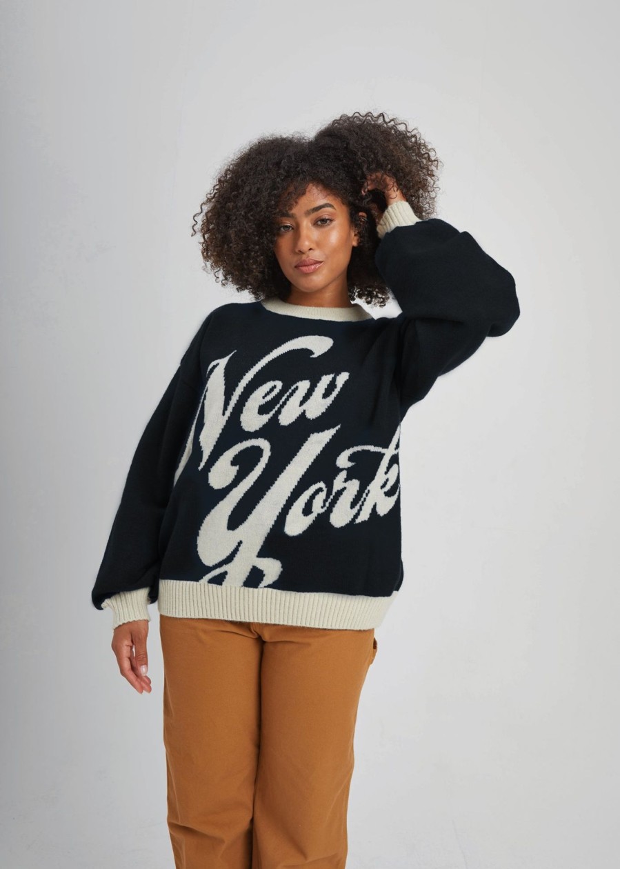 Oversized Sweaters Girl Dangerous | New York Black Oversized Sweater