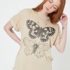 Tees Girl Dangerous | Butterfly Twins Sand Boyfriend Tee