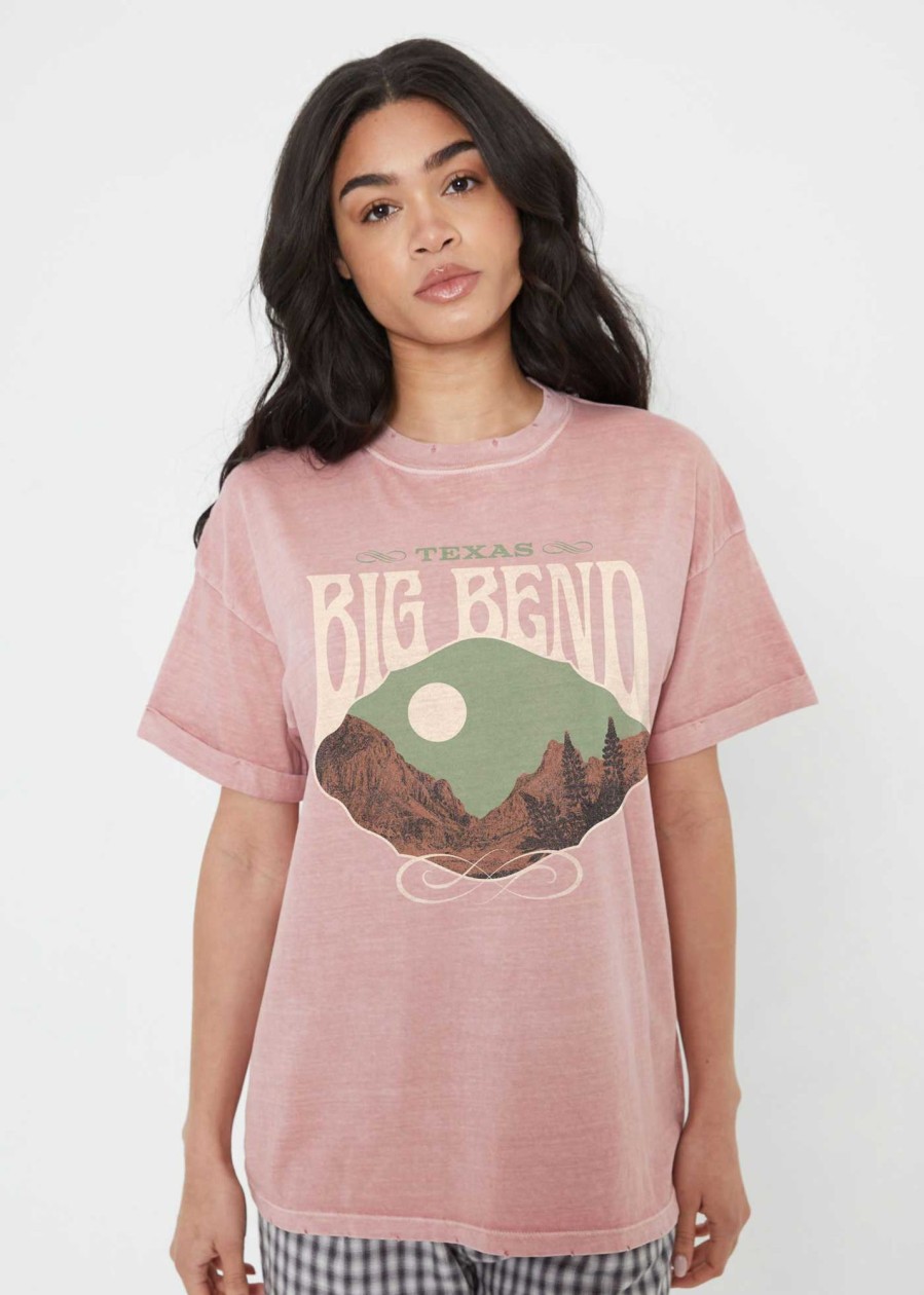 Tees Girl Dangerous | Big Bend Western Dusty Pink Boyfriend Tee