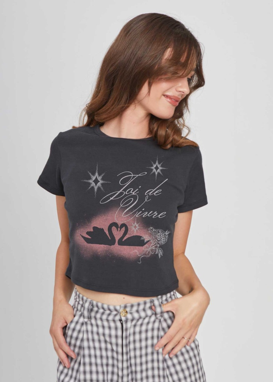 Cropped Tees Girl Dangerous | Joi De Vivre Black Baby Tee