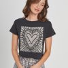 Cropped Tees Girl Dangerous | Heart Burst Black Baby Tee