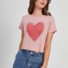 Cropped Tees Girl Dangerous | Doodle Heart Dusty Pink Baby Tee