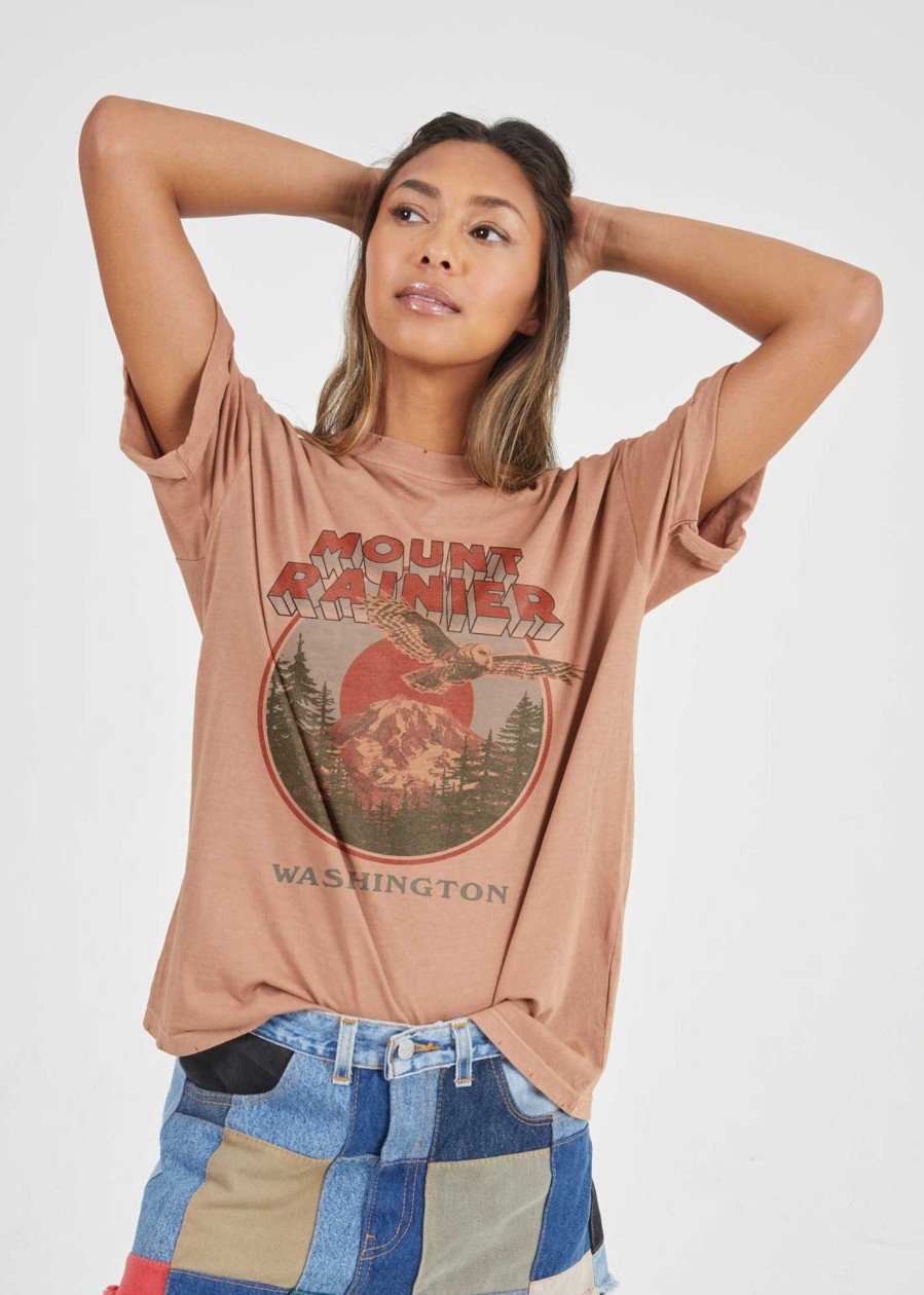 Tees Girl Dangerous | Mt. Rainier Tour Clay Boyfriend Tee