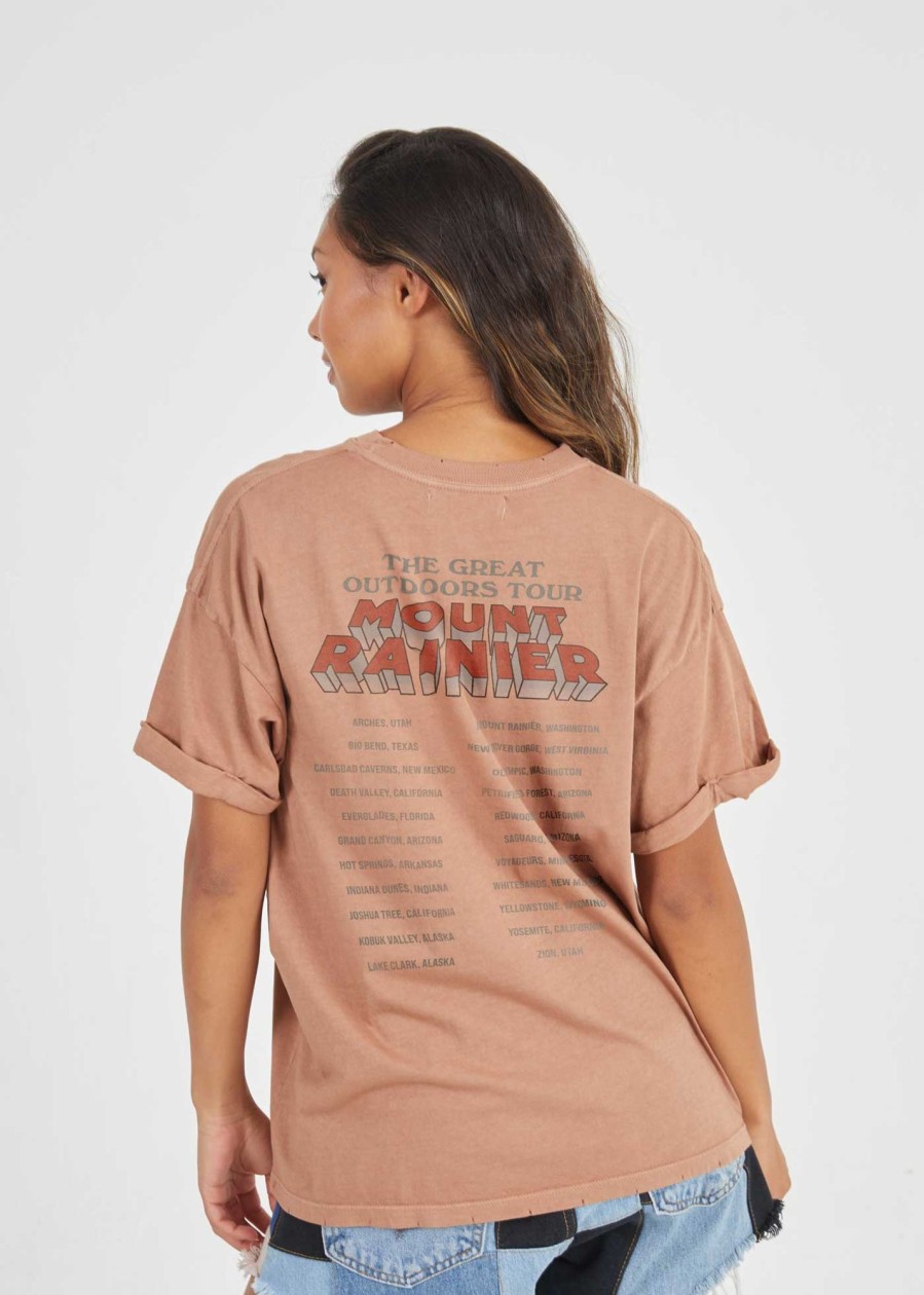 Tees Girl Dangerous | Mt. Rainier Tour Clay Boyfriend Tee