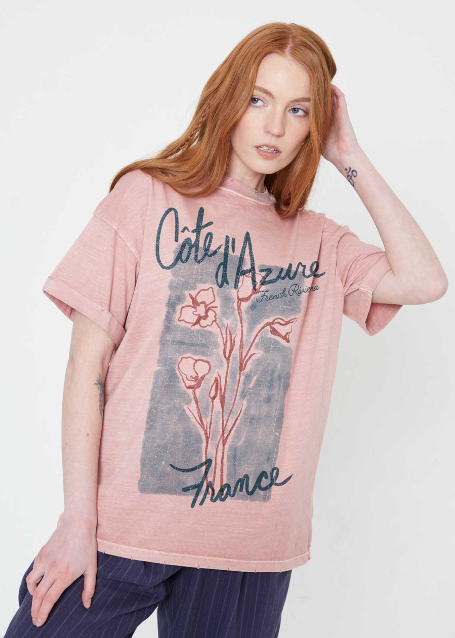 Tees Girl Dangerous | French Riviera Dusty Pink Boyfriend Tee