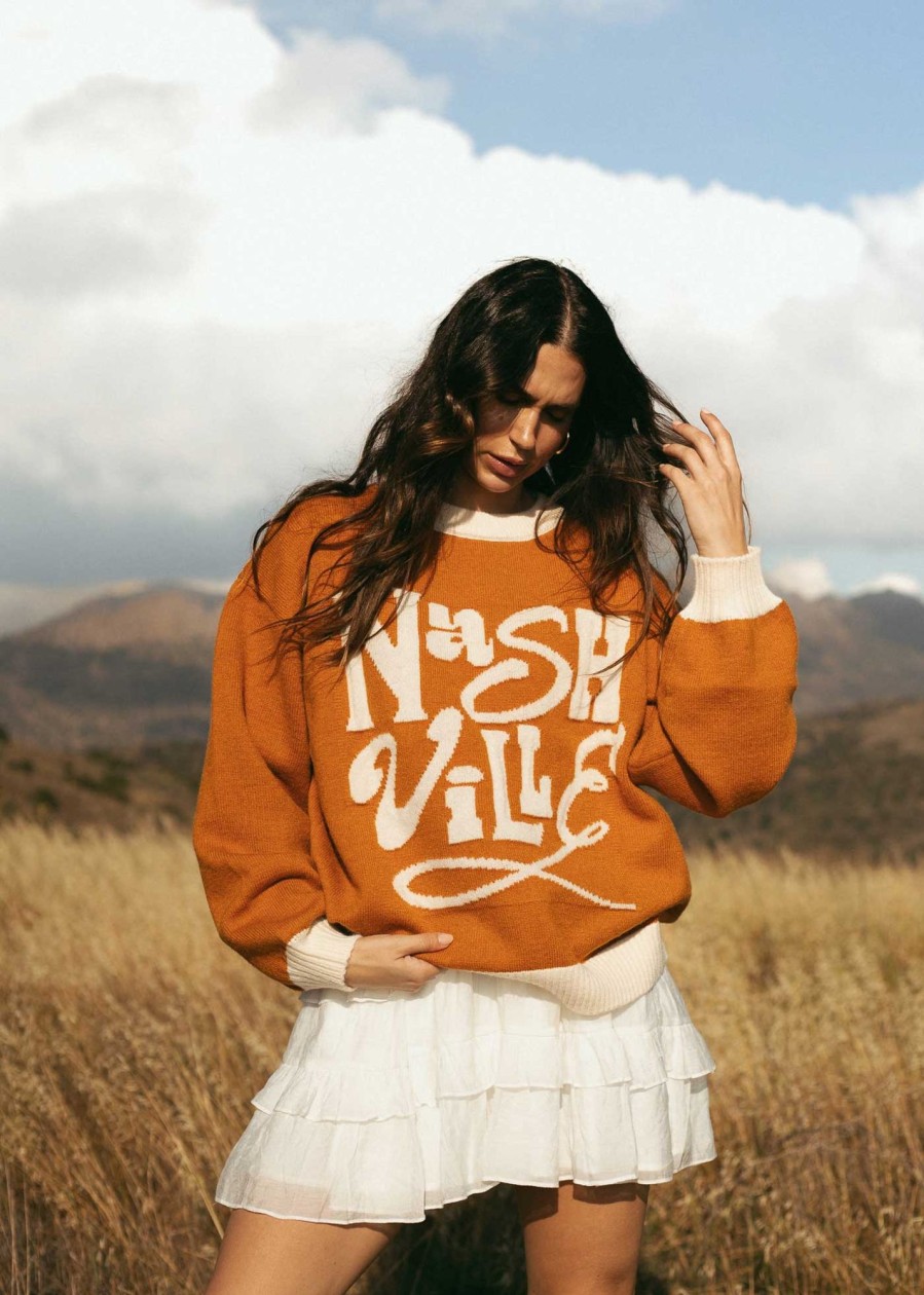 Oversized Sweaters Girl Dangerous | Nashville Terracotta Oversized Sweater