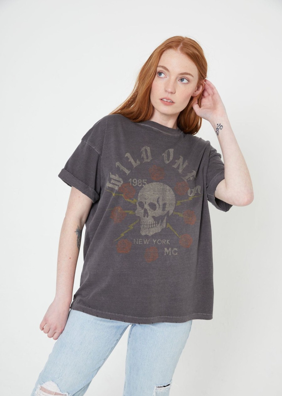 Tees Girl Dangerous | Wild Ones Black Boyfriend Tee