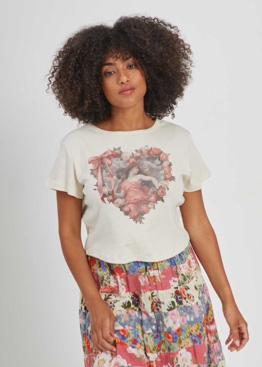 Tees Girl Dangerous | Antiquity Off White Baby Tee