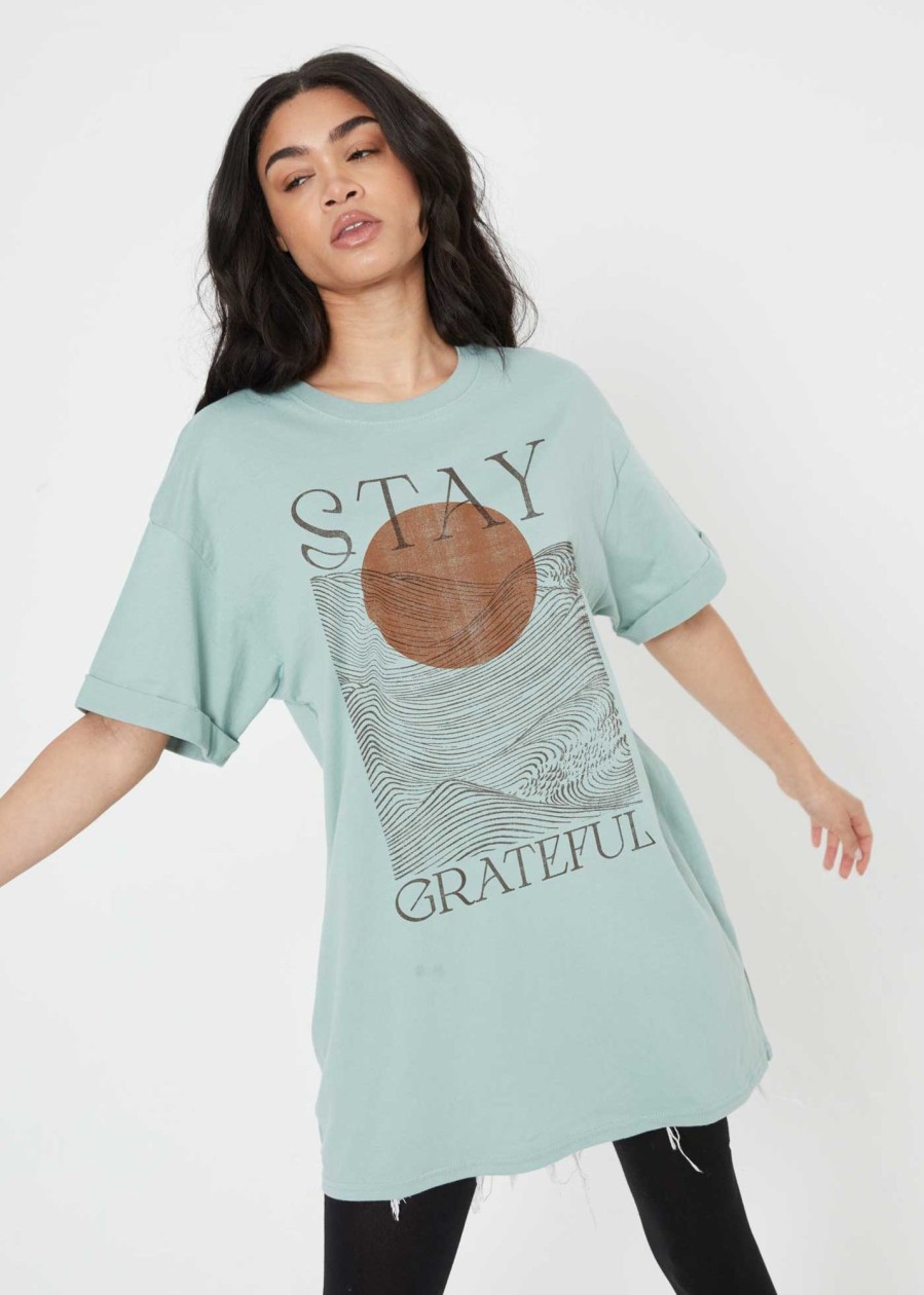 Tee Dress Girl Dangerous | Stay Grateful Jade Green Tee Dress