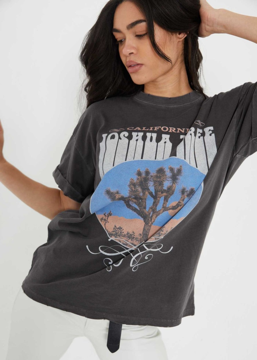 Tees Girl Dangerous | Joshua Tree Western Black Boyfriend Tee