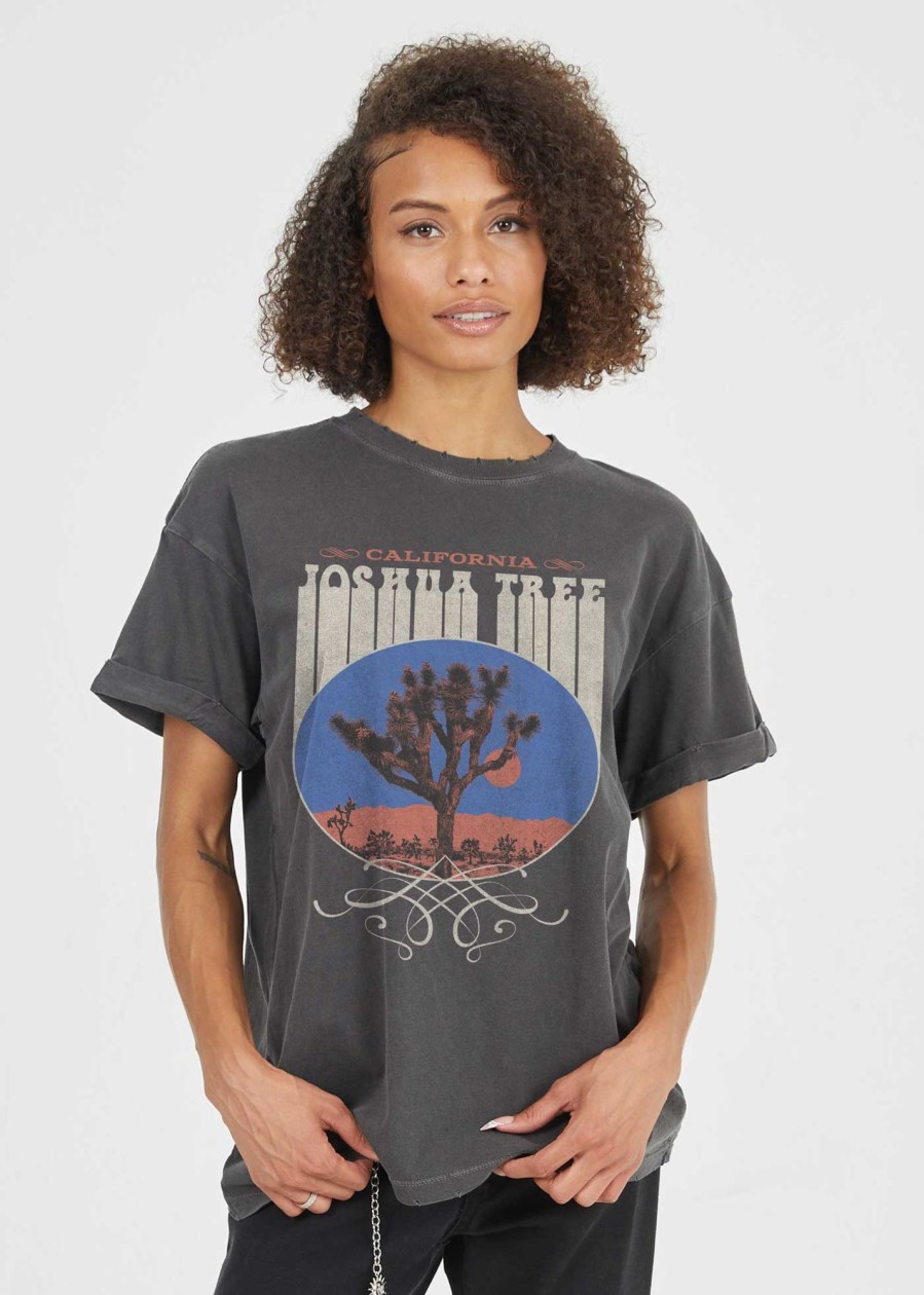 Tees Girl Dangerous | Joshua Tree Western Black Boyfriend Tee