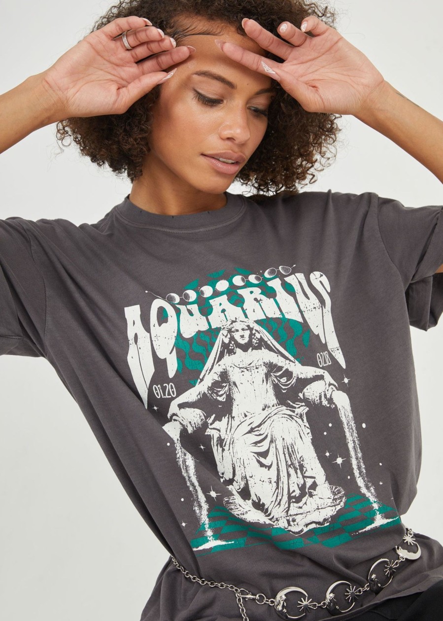 Tees Girl Dangerous | Aquarius Band Black Boyfriend Tee