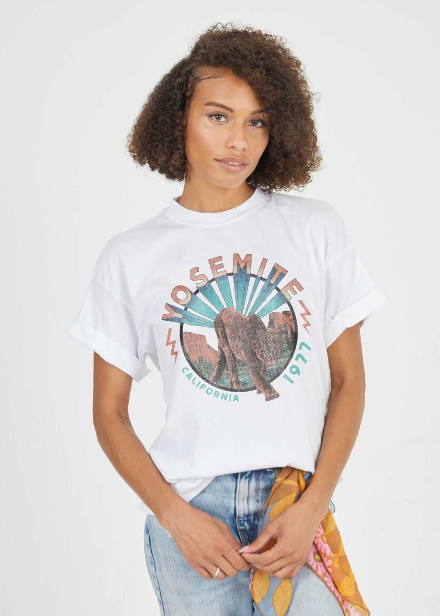 Tees Girl Dangerous | Yosemite Tour White Boyfriend Tee