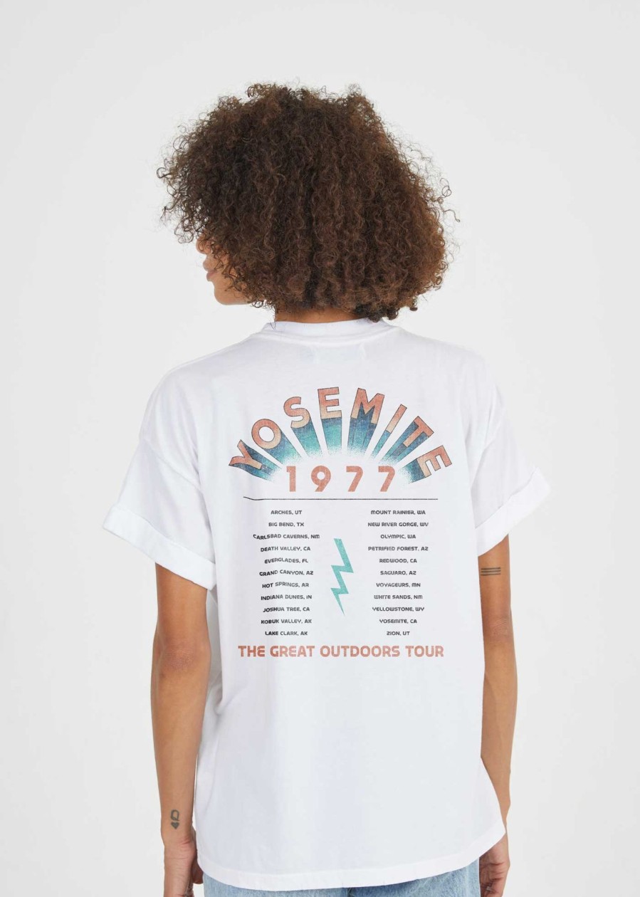 Tees Girl Dangerous | Yosemite Tour White Boyfriend Tee