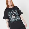 Tee Dress Girl Dangerous | Yin Yang Psychedelic Black Tee Dress