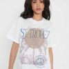 Tees Girl Dangerous | St. Tropez Palm White Boyfriend Tee