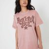 Tees Girl Dangerous | Rock & Roll Soul Dusty Pink Boyfriend Tee