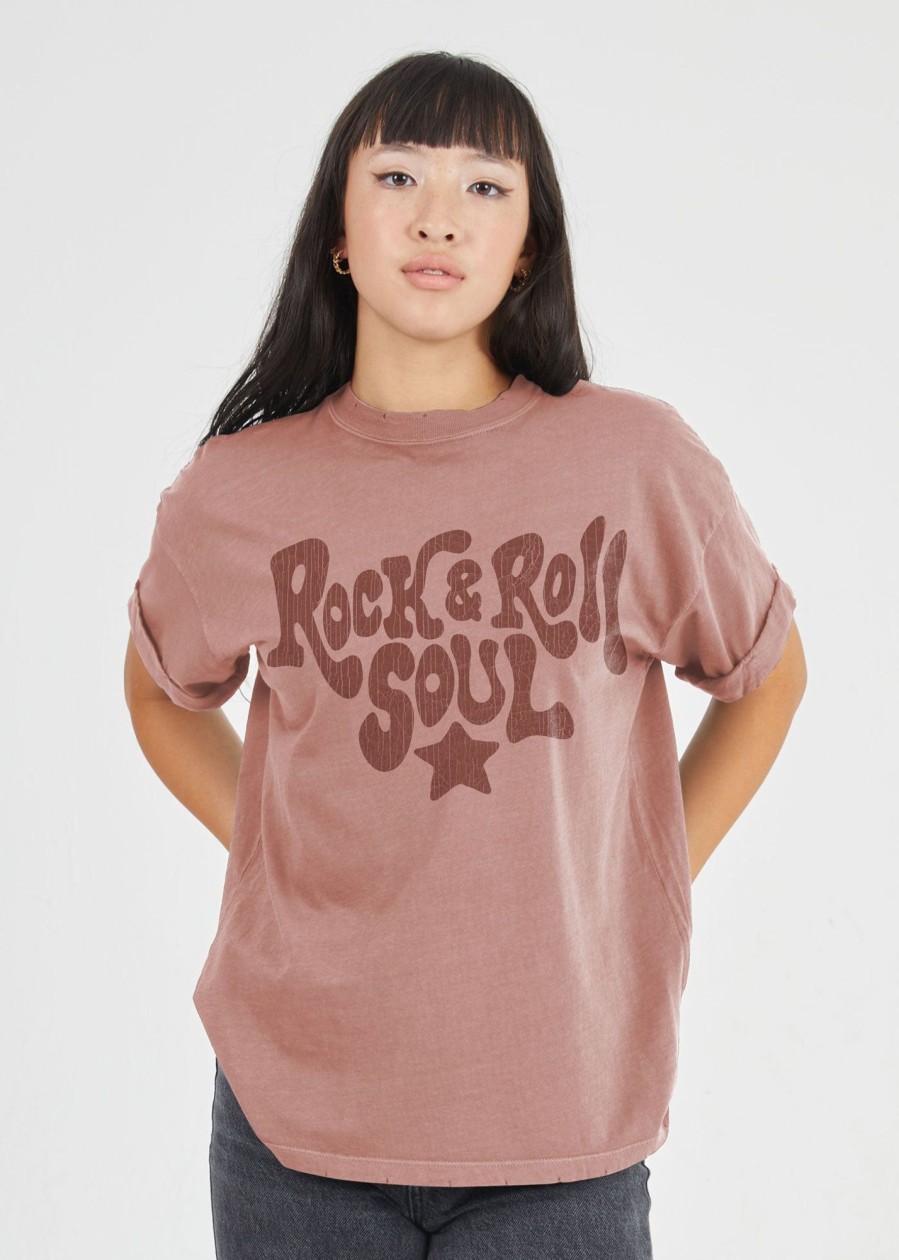 Tees Girl Dangerous | Rock & Roll Soul Dusty Pink Boyfriend Tee