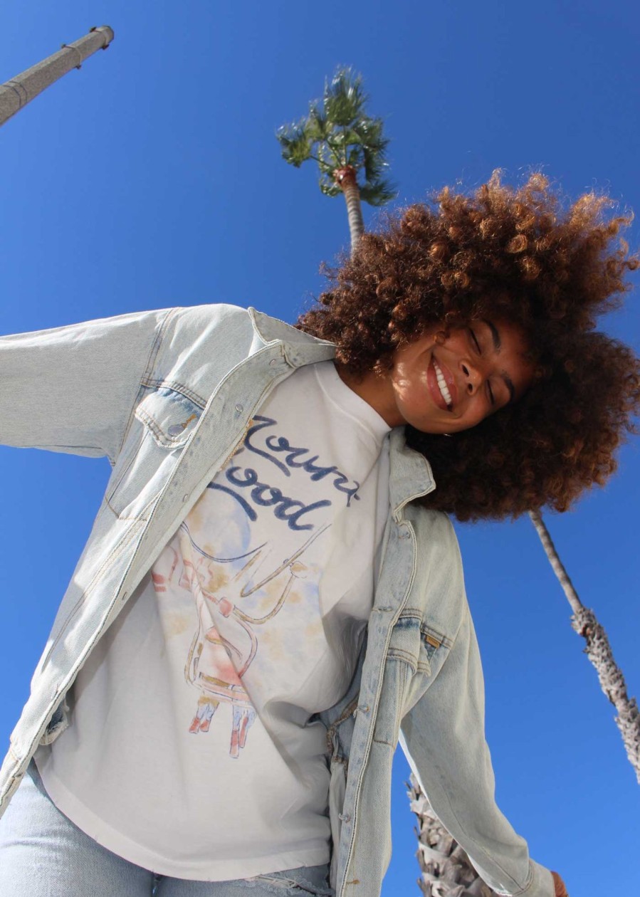 Tees Girl Dangerous | Mount Hood Ski Lift White Boyfriend Tee