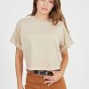 Cropped Tees Girl Dangerous | Sand Cropped Boyfriend Tee