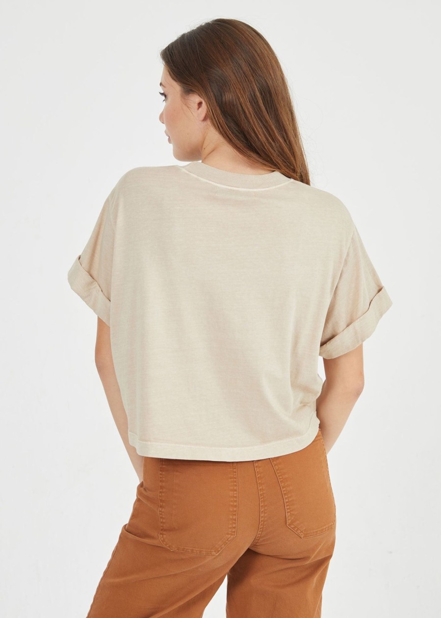 Cropped Tees Girl Dangerous | Sand Cropped Boyfriend Tee