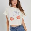 Cropped Tees Girl Dangerous | Mon Cheri Cropped Off White Boyfriend Tee