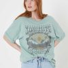 Tee Dress Girl Dangerous | Yosemite Wave Jade Green Tee Dress