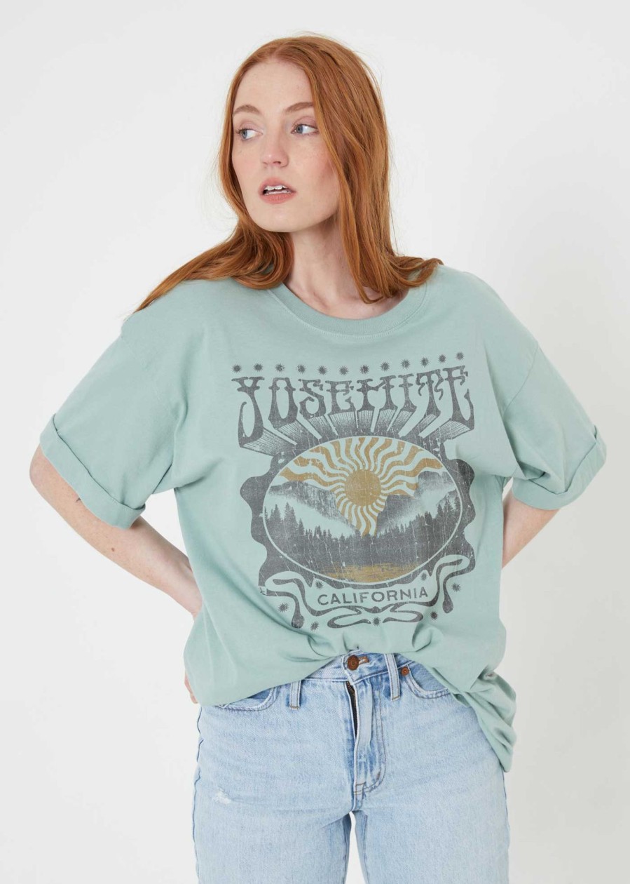 Tee Dress Girl Dangerous | Yosemite Wave Jade Green Tee Dress