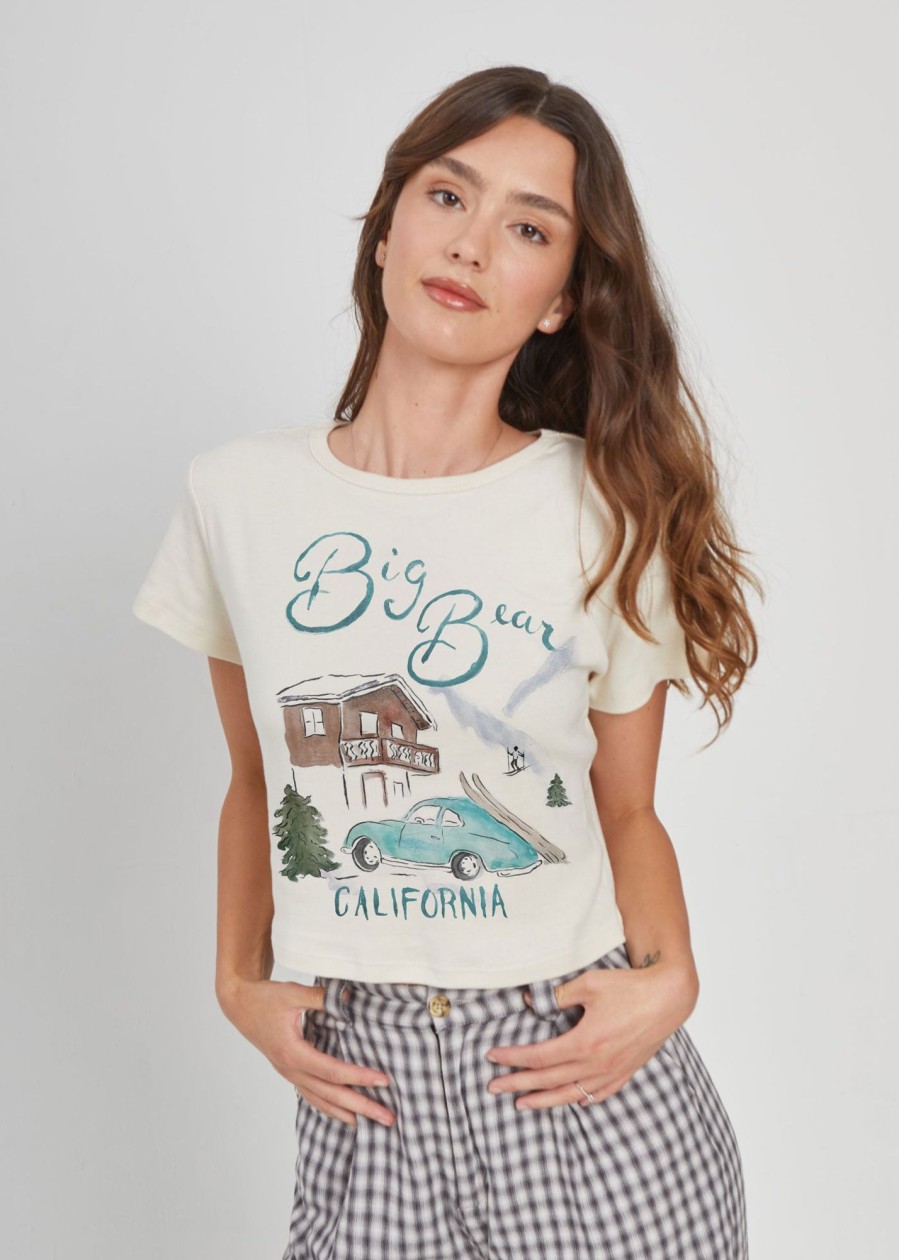 Cropped Tees Girl Dangerous | Big Bear Off White Baby Tee