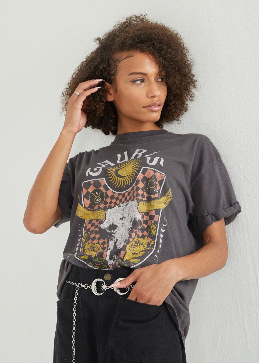 Tees Girl Dangerous | Taurus Band Black Boyfriend Tee