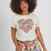 Cropped Tees Girl Dangerous | Antiquity Off White Baby Tee