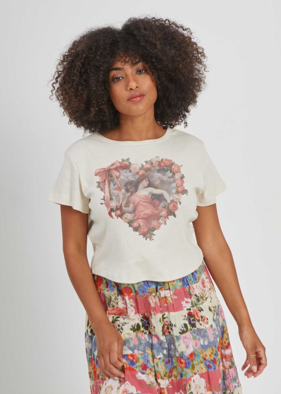 Cropped Tees Girl Dangerous | Antiquity Off White Baby Tee