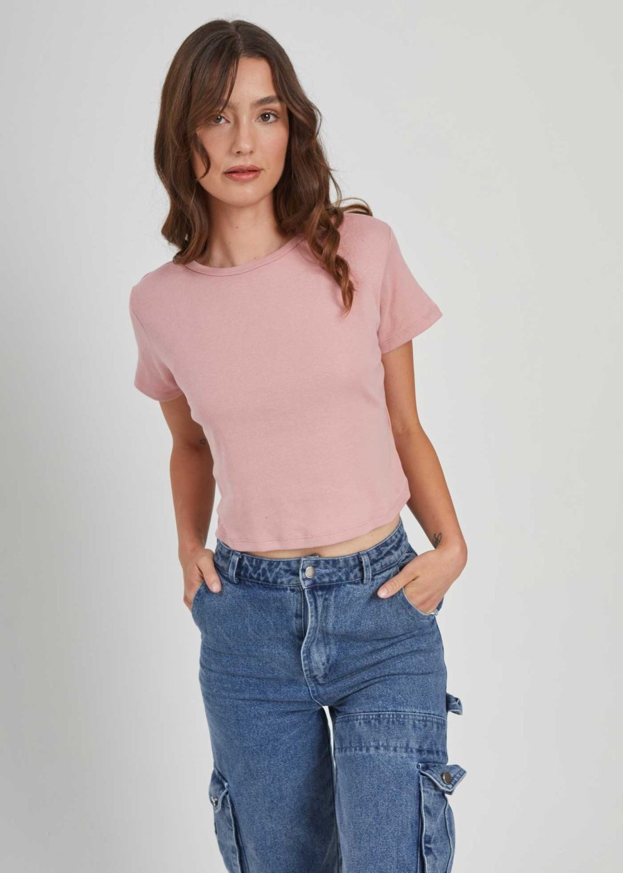 Cropped Tees Girl Dangerous | Dusty Pink Baby Tee