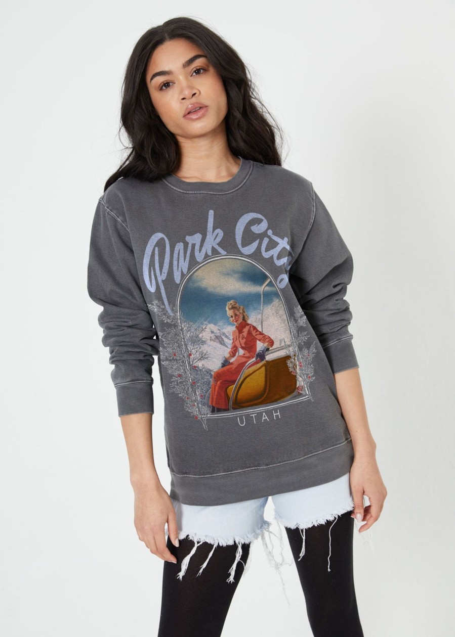 Pullover Sweatshirts Girl Dangerous | Park City Black Pullover Sweatshirt