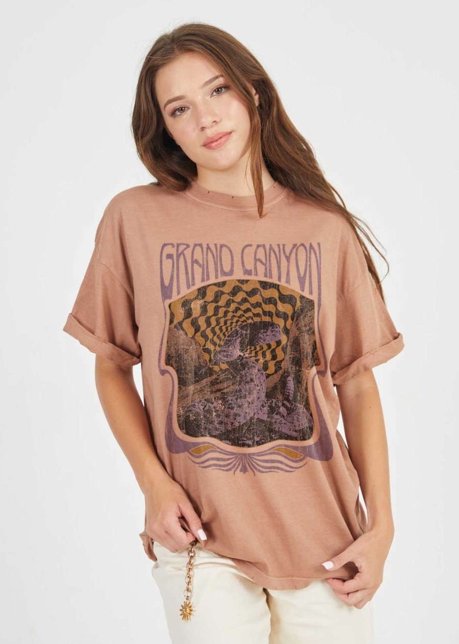 Tees Girl Dangerous | Grand Canyon Rattlesnake Clay Boyfriend Tee