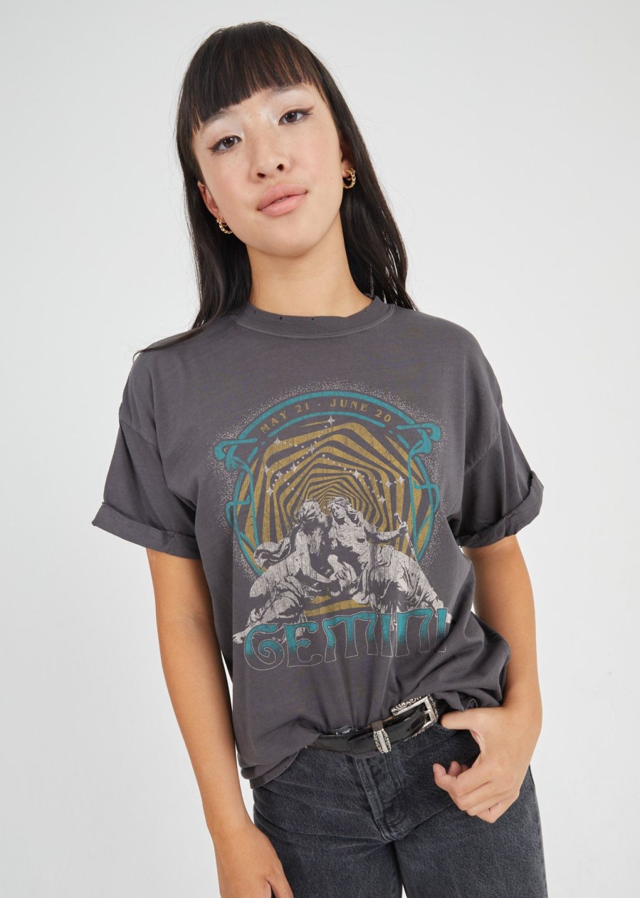 Tees Girl Dangerous | Gemini Band Black Boyfriend Tee